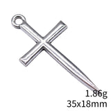 WYSIWYG 10pcs 35x18mm Antique Silver Color Cross Charms Pendant For DIY Jewelry Making Handmade Jewelry Craft Findings