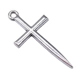 WYSIWYG 10pcs 35x18mm Antique Silver Color Cross Charms Pendant For DIY Jewelry Making Handmade Jewelry Craft Findings