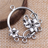 WYSIWYG 10pcs 35x32mm Round Flower Earring Connector Flowers Porous Earring Connector Finding Flower Charms EF3764
