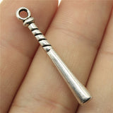 WYSIWYG 10pcs 35x5mm Antique Silver Color Antique Bronze Plated Baseball Bat Pendant Baseball Pendant Baseball Bat Charm EF3825