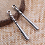 WYSIWYG 10pcs 35x5mm Antique Silver Color Antique Bronze Plated Baseball Bat Pendant Baseball Pendant Baseball Bat Charm EF3825
