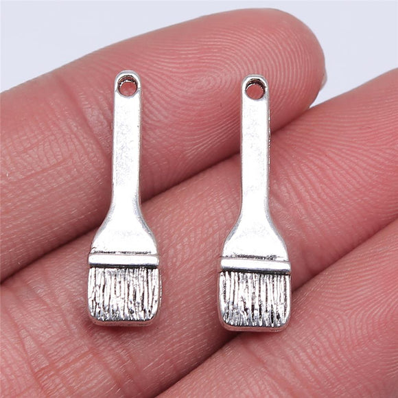 WYSIWYG 10pcs 35x7mm Paint Brush Charms Antique Silver Color Pendant Charms For Jewelry Making Jewelry Findings