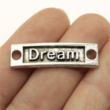WYSIWYG 10pcs 35x9mm Dream Word Connector Charm Pendants For Jewelry Making Antique Silver Color Dream Pendants