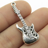 WYSIWYG 10pcs 36x12mm Instruments Guitar Charm Pendants For Jewelry Making Guitar Setting Pendants Charm Guitar