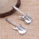 WYSIWYG 10pcs 36x12mm Instruments Guitar Charm Pendants For Jewelry Making Guitar Setting Pendants Charm Guitar
