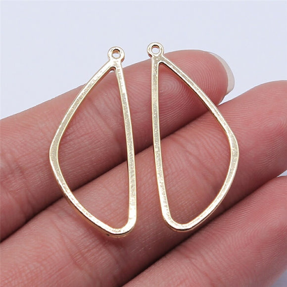WYSIWYG 10pcs 36x15mm KC Gold Color Geometry Charms Pendant For Jewelry Making Earring Making Accessories