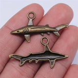 WYSIWYG 10pcs 36x20mm Pendant Fish Fish Shark Charm Pendants For Jewelry Making 2 Colors Shark Pendants