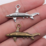 WYSIWYG 10pcs 36x20mm Pendant Fish Fish Shark Charm Pendants For Jewelry Making 2 Colors Shark Pendants