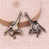 WYSIWYG 10pcs 36x21mm Monkey Charms For Jewelry Making Antique Silver Plated Antique Bronze Color Jewelry Findings