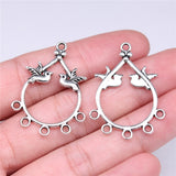 WYSIWYG 10pcs 36x26mm Bird Earring Connector Antique Silver Color For DIY Jewelry Making Jewelry Findings Jewelry Accessories