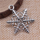 WYSIWYG 10pcs 36x26mm Snowflake Pendant Charms Antique Silver Color For Jewelry Making Zinc Alloy Jewelry Findings