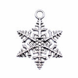 WYSIWYG 10pcs 36x26mm Snowflake Pendant Charms Antique Silver Color For Jewelry Making Zinc Alloy Jewelry Findings
