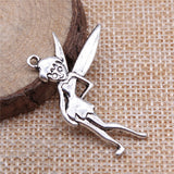 WYSIWYG 10pcs 36x27mm Fairy Charms Antique Silver Color Pendant Charms For Jewelry Making Jewelry Findings