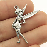 WYSIWYG 10pcs 36x27mm Fairy Charms Antique Silver Color Pendant Charms For Jewelry Making Jewelry Findings