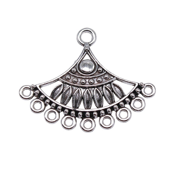 WYSIWYG 10pcs 36x29mm Sector Porous Earrings Connector For Jewelry Making Earring Connector Charms