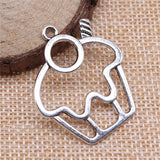 WYSIWYG 10pcs 36x31mm Cupcake Charms For Jewelry Making Antique Silver Color Charm Pendant Jewelry Accessories