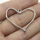 WYSIWYG 10pcs 36x35mm Big Hollow Heart Pendants Charm Tone Heart Pendants Hollow Big Hollow Heart Charm Pendants