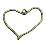 WYSIWYG 10pcs 36x35mm Big Hollow Heart Pendants Charm Tone Heart Pendants Hollow Big Hollow Heart Charm Pendants