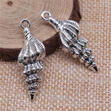 WYSIWYG 10pcs 37x13mm Antique Silver Color Conch Charms Pendant For Jewelry Making DIY Jewelry Findings
