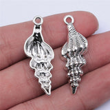 WYSIWYG 10pcs 37x13mm Antique Silver Color Conch Charms Pendant For Jewelry Making DIY Jewelry Findings