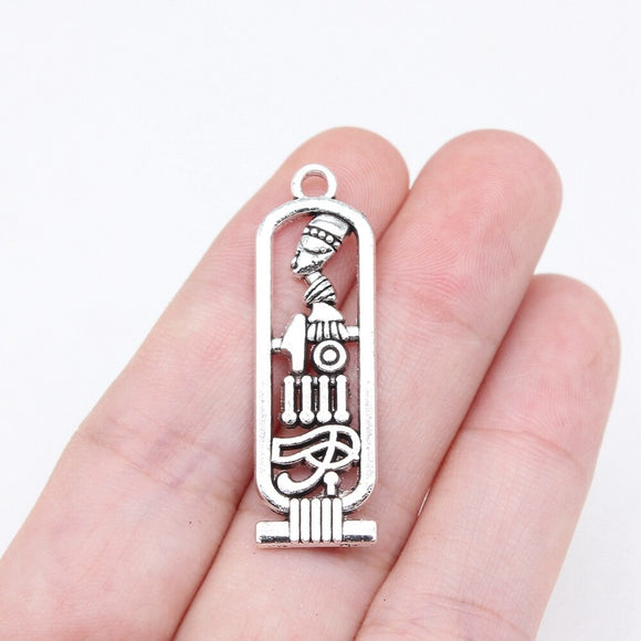 WYSIWYG 10pcs 37x13mm Antique Silver Color Egyptian Pharaoh Eye Of Horus Charms For Jewelry Making