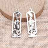 WYSIWYG 10pcs 37x13mm Antique Silver Color Egyptian Pharaoh Eye Of Horus Charms For Jewelry Making