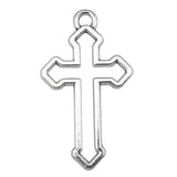 WYSIWYG 10pcs 38x22mm 2 Colors Antique Silver Color Antique Bronze Plated Hollow Cross Pendant Hollow Cross Charm Cross Pendants