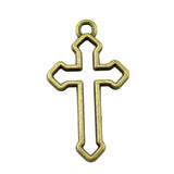 WYSIWYG 10pcs 38x22mm 2 Colors Antique Silver Color Antique Bronze Plated Hollow Cross Pendant Hollow Cross Charm Cross Pendants