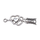 WYSIWYG 10pcs 39x13mm Arrow To Heart Connector Charms Antique Silver Color Charms For Jewelry Making Jewelry Findings