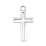 WYSIWYG 10pcs 39x21mm Hollow Cross Charms Pendant Antique Silver Color For Jewelry Making Zinc Alloy Jewelry Findings