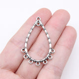 WYSIWYG 10pcs 39x26mm Antique Silver Color Water Drop Earring Connector For Jewelry Making