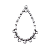 WYSIWYG 10pcs 39x26mm Antique Silver Color Water Drop Earring Connector For Jewelry Making