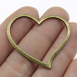 WYSIWYG 10pcs 39x35mm Pendants Big Hollow Heart Connector Pendants Hollow Heart Charm Pendants Hollow Heart