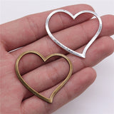 WYSIWYG 10pcs 39x35mm Pendants Big Hollow Heart Connector Pendants Hollow Heart Charm Pendants Hollow Heart
