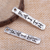 WYSIWYG 10pcs 39x7mm Faith Plates Charms Antique Silver Color Pendant Charms Jewelry Findings For Jewelry Making
