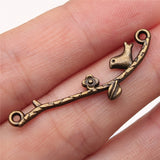 WYSIWYG 10pcs 39x8mm Bird Flower Branch Connector Charms Jewelry Making Jewelry Accessories
