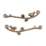WYSIWYG 10pcs 39x8mm Bird Flower Branch Connector Charms Jewelry Making Jewelry Accessories