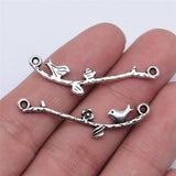 WYSIWYG 10pcs 39x8mm Bird Flower Branch Connector Charms Jewelry Making Jewelry Accessories