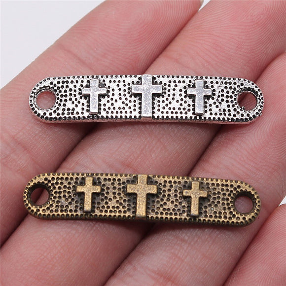 WYSIWYG 10pcs 39x8mm Cross Connector Pendants Cross Connector For Jewelry Making Cross Connector Charm Pendants