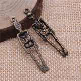 WYSIWYG 10pcs 39x9mm Charms Skull Skeleton Man 2 Colors Plated Pendants Making DIY Handmade Tibetan Finding Jewelry h1143