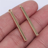 WYSIWYG 10pcs 3x32mm Long Strip Bar High Quality KC Gold Color Tone Charms Pendant For Jewelry Making DIY Jewelry Findings