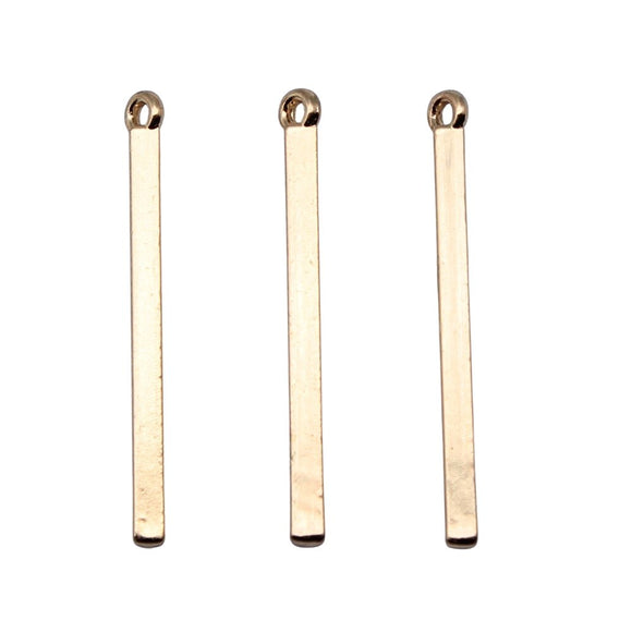 WYSIWYG 10pcs 3x32mm Long Strip Bar High Quality KC Gold Color Tone Charms Pendant For Jewelry Making DIY Jewelry Findings