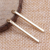 WYSIWYG 10pcs 3x32mm Long Strip Bar High Quality KC Gold Color Tone Charms Pendant For Jewelry Making DIY Jewelry Findings