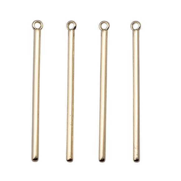 WYSIWYG 10pcs 3x41mm Long Strip Bar Charms Pendant Earring Making Jewelry Making High Quality KC Gold Color Alloy Charms