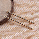WYSIWYG 10pcs 3x41mm Long Strip Bar Charms Pendant Earring Making Jewelry Making High Quality KC Gold Color Alloy Charms