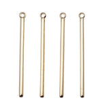 WYSIWYG 10pcs 3x41mm Long Strip Bar Charms Pendant Earring Making Jewelry Making High Quality KC Gold Color Alloy Charms