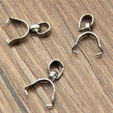 WYSIWYG 10pcs 4 Sizes Stainless Steel Material Pendants Clasps Clips Bails Connectors Copper Charm Bail Beads Jewelry Findings