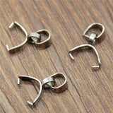 WYSIWYG 10pcs 4 Sizes Stainless Steel Material Pendants Clasps Clips Bails Connectors Copper Charm Bail Beads Jewelry Findings