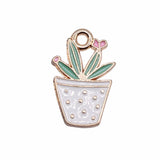 WYSIWYG 10pcs 4 Styles KC Gold Color Cactus Charms For Jewelry Making DIY Jewelry Findings