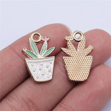 WYSIWYG 10pcs 4 Styles KC Gold Color Cactus Charms For Jewelry Making DIY Jewelry Findings